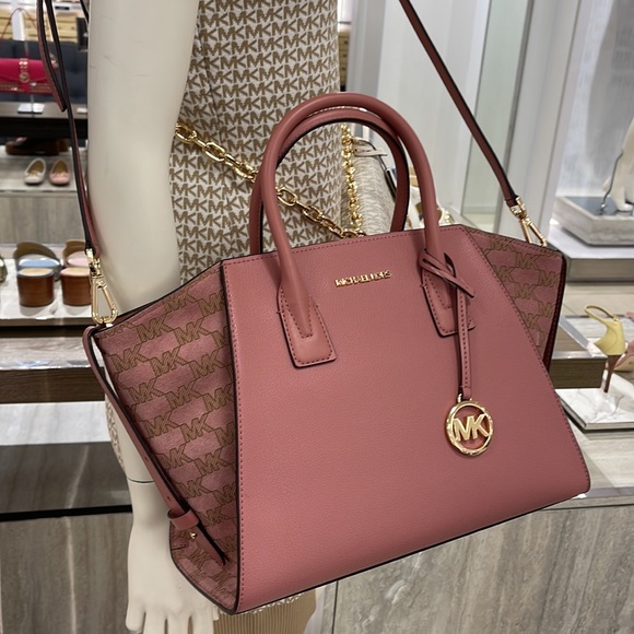Michael Kors Avril Large Top Zip Satchel Shoulder Bag 
Rose - Picture 3 of 16